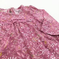 Flowers Dusky Pink Jersey Tunic Top - Girls 0-3 Months