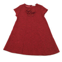 Bow Detail Red Dress - Girls 7 Years