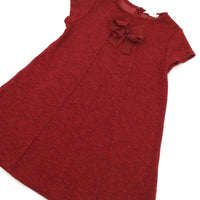 Bow Detail Red Dress - Girls 7 Years