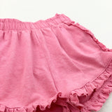 Pink Lightweight Jersey Shorts with Frill Detail - Girls 3-4 Years