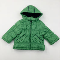 Green Fleece Lined Coat - Boys 3-6 Months