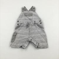 Grey & White Striped Lightweight Dungarees - Boys 9-12 Months