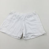White Lightweight Jersey Shorts - Girls 3-4 Years