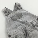 Grey & White Striped Lightweight Dungarees - Boys 9-12 Months