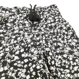 Flowers Black & White Cotton Trousers - Girls 3-4 Years