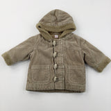 Beige Cord Duffle Coat - Boys 3-6 Months