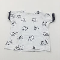 Elephants Black & White T-Shirt - Boys 3-6 Months