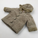 Beige Cord Duffle Coat - Boys 3-6 Months