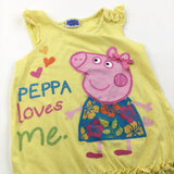 'Peppa Loves Me' Peppa Pig Yellow Jersey Dress - Girls 18-24 Months