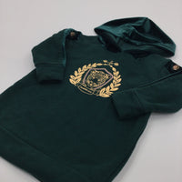 'Heartbreaker' Leopard Gold & Green Jumper with Velour Hood - Girls 6-9 Months