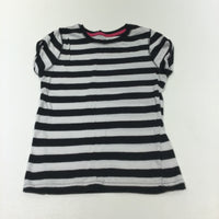 Black & White Striped T-Shirt - Girls 7-8 Years