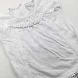 White Panel Front T-Shirt - Girls 6-9 Months