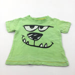 Monster Face Lime Green T-Shirt - Boys 3-6 Months
