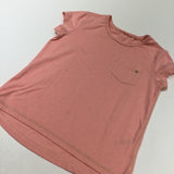 Gold Thread & Heart Motif Pink T-Shirt - Girls 7-8 Years