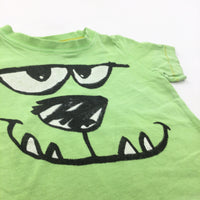 Monster Face Lime Green T-Shirt - Boys 3-6 Months