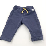 Navy & Yellow Jersey Trousers - Boys 3-6 Months