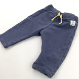 Navy & Yellow Jersey Trousers - Boys 3-6 Months
