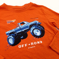 'Off Road' Monster Truck Orange Long Sleeve Top - Boys 4-5 Years