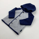 Navy & Grey Lightweight Jersey Hoodie - Boys 3-6 Months