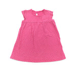 Pink & White Polkadot Cotton Dress - Girls 6-9 Months