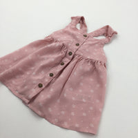 Flowers Pink Cotton Dress - Girls 3-6 Months
