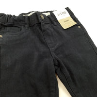**NEW** Navy Skinny Cotton Twill Trousers with Adjustable Waistband - Boys 4-5 Years