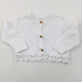 White Knitted Cardigan - Girls 3-6 Months
