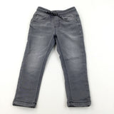 Grey Denim Pull On Jeans - Boys 5 Years