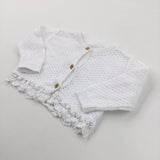 White Knitted Cardigan - Girls 3-6 Months