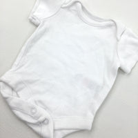 White Short Sleeve Bodysuit  - Boys/Girls Tiny Baby