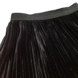 Black Pleated Velvet Skirt - Girls 6 Years
