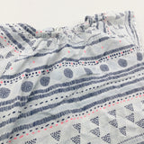 Patterned Navy & White Cotton Blouse - Girls 4-6 Months