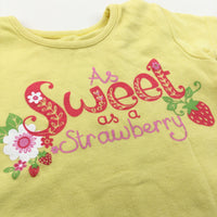 'Sweet As A Strawberry' Yellow T-Shirt - Girls 3-6 Months