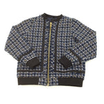 Navy, White & Gold Check Jacket - Girls 9-10 Years