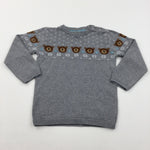 Bears & Snowflakes Grey Knitted Jumper - Boys 3-4 Years