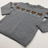 Bears & Snowflakes Grey Knitted Jumper - Boys 3-4 Years