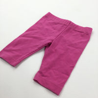 Bright Pink Cropped Leggings/Long Shorts - Girls 3-6 Months