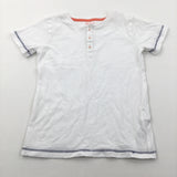White & Blue T-Shirt - Boys 7-8 Years