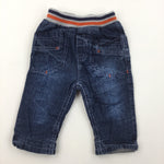 Lined Jeans with Elastic Waist - Boys 3-6 Months