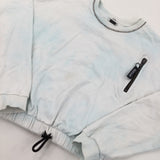 Blue & White Tie Dye Sweatshirt - Girls 9-10 Years