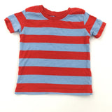 Blue & Red Stripe T-Shirt - Boys 9-12 Months