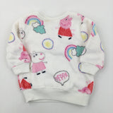 Peppa Pig White Fluffy Fleece Sweatshirt - Girls 3-6 Months