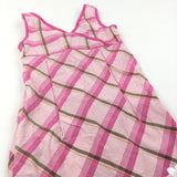 'Board Dept' Pink & Green Checked Cotton Sun Dress - Girls 8-9 Years