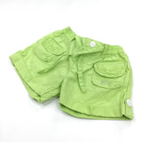 Lime Green Cotton Shorts with Frilly Pockets - Girls 6 Months