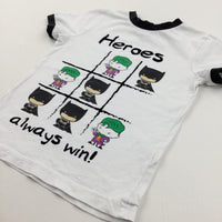 'Heroes Always Win!' Batman & Joker White T-Shirt - Boys 3-4 Years