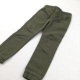 Olive Green Midweight Cotton Trousers - Boys 5-6 Years