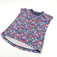 Strawberries & Flowers Blue T-Shirt - Girls 3-6m