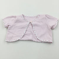 Flowers Pink Knitted Short Sleeve Bolero Cardigan - Girls 6-9 Months