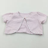 Flowers Pink Knitted Short Sleeve Bolero Cardigan - Girls 6-9 Months