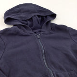 Navy Zip Up Hoodie Sweatshirt - Boys 5-6 Years
